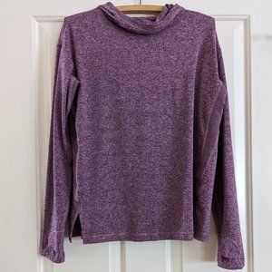 Athleta Uptempo Elevate Hoodie Sweatshirt Heathered Berry Extra Small